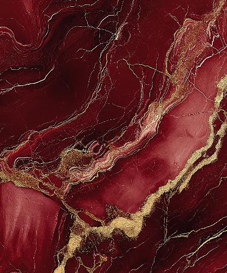 Papier peint marbre rouge et doré