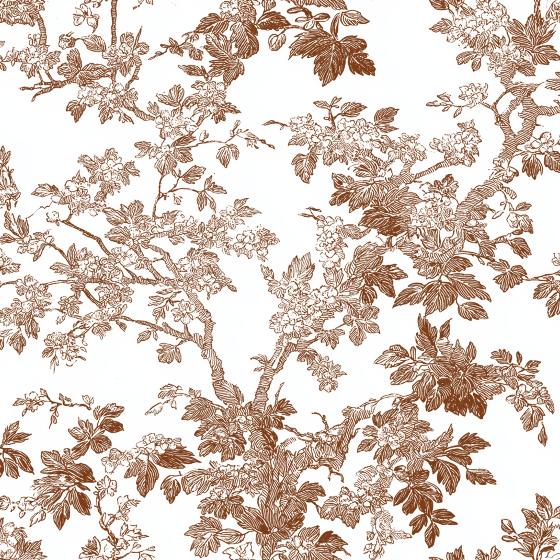 Papier peint shabby chic floral vintage marron