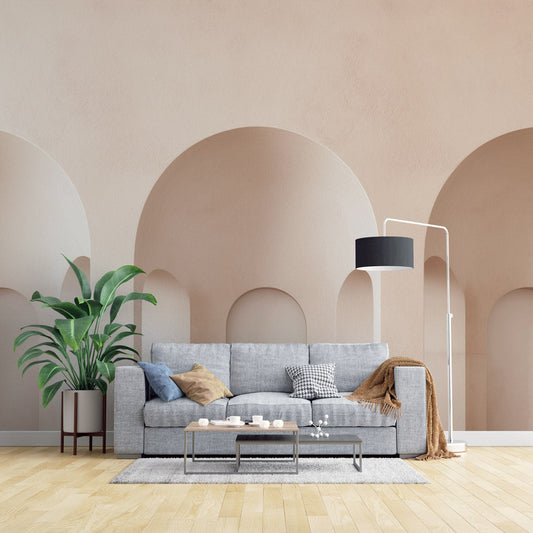 Papier peint trompe-l'œil trois arches 3D