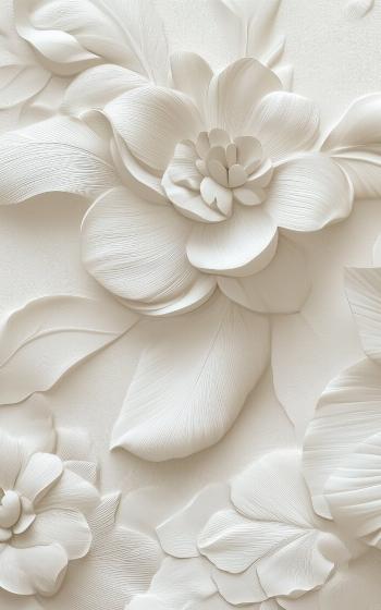 Papier peint floral 3D élégant en relief