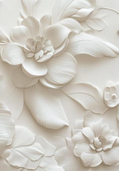 Papier peint floral 3D élégant en relief