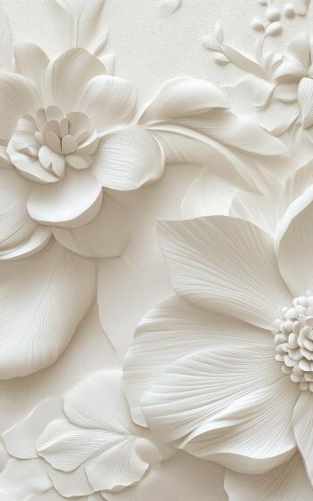 Papier peint floral 3D élégant en relief