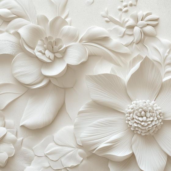 Papier peint floral 3D élégant en relief