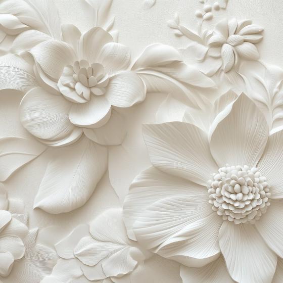Papier peint floral 3D élégant en relief