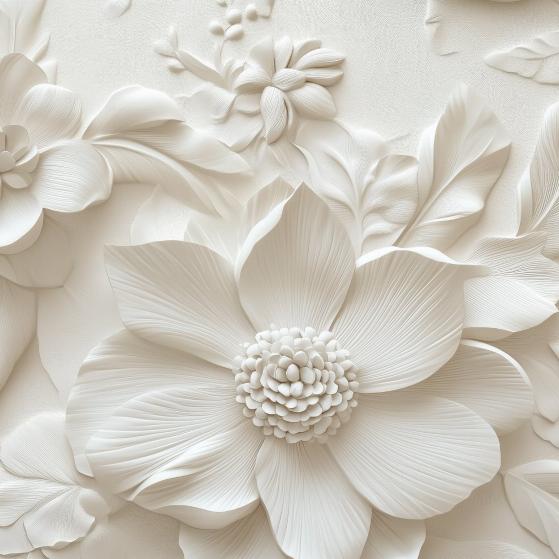 Papier peint floral 3D élégant en relief