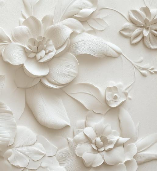 Papier peint floral 3D élégant en relief