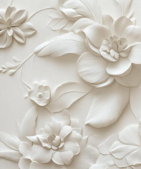 Papier peint floral 3D élégant en relief