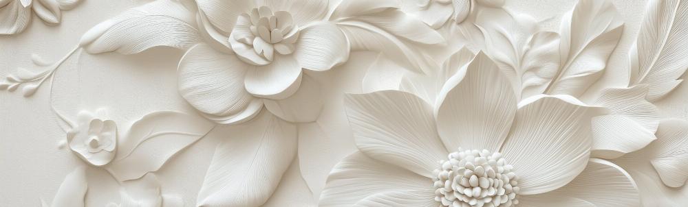 Papier peint floral 3D élégant en relief
