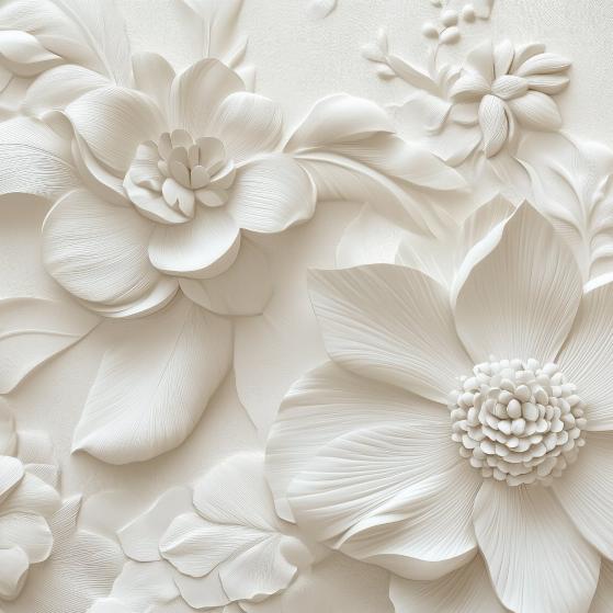 Papier peint floral 3D élégant en relief