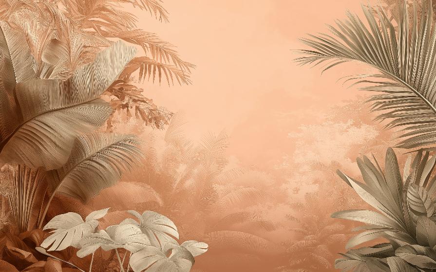 Papier peint terracotta paysage tropical