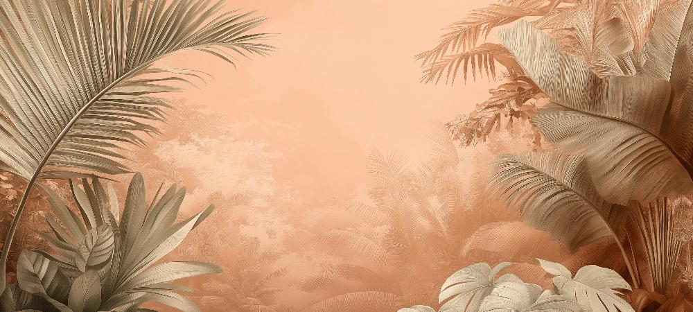 Papier peint terracotta paysage tropical