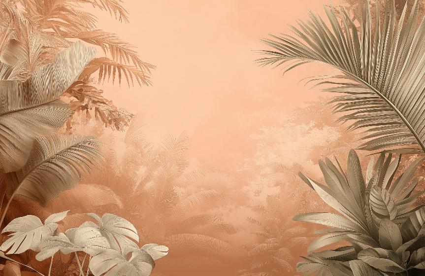 Papier peint terracotta paysage tropical