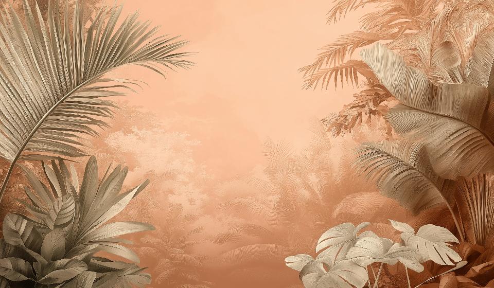 Papier peint terracotta paysage tropical