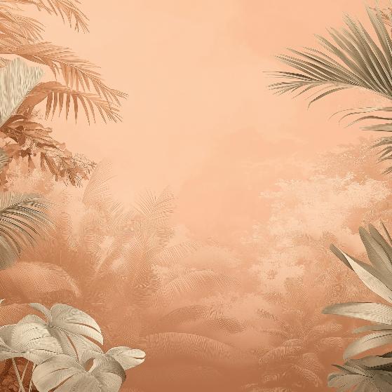 Papier peint terracotta paysage tropical