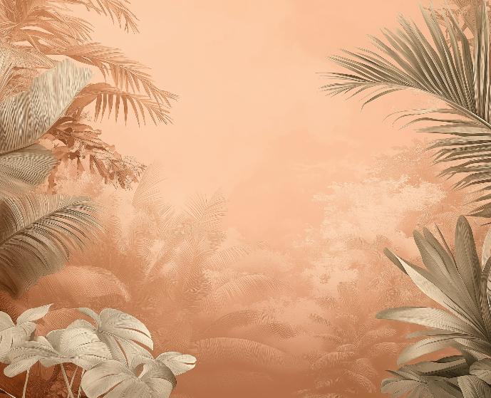 Papier peint terracotta paysage tropical