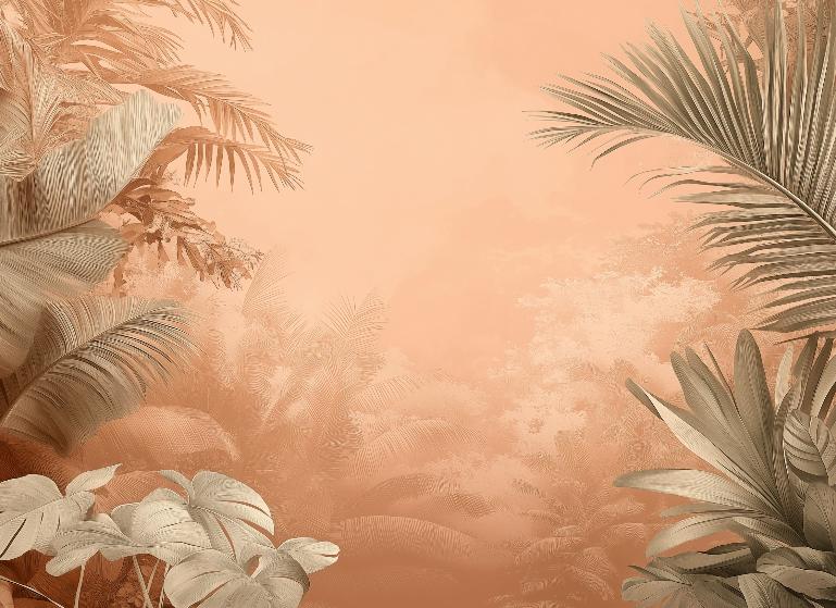 Papier peint terracotta paysage tropical