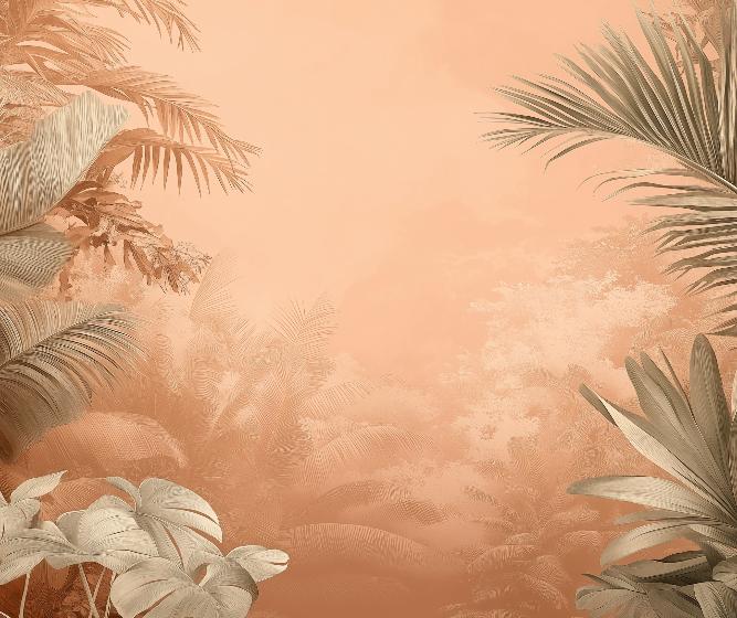Papier peint terracotta paysage tropical