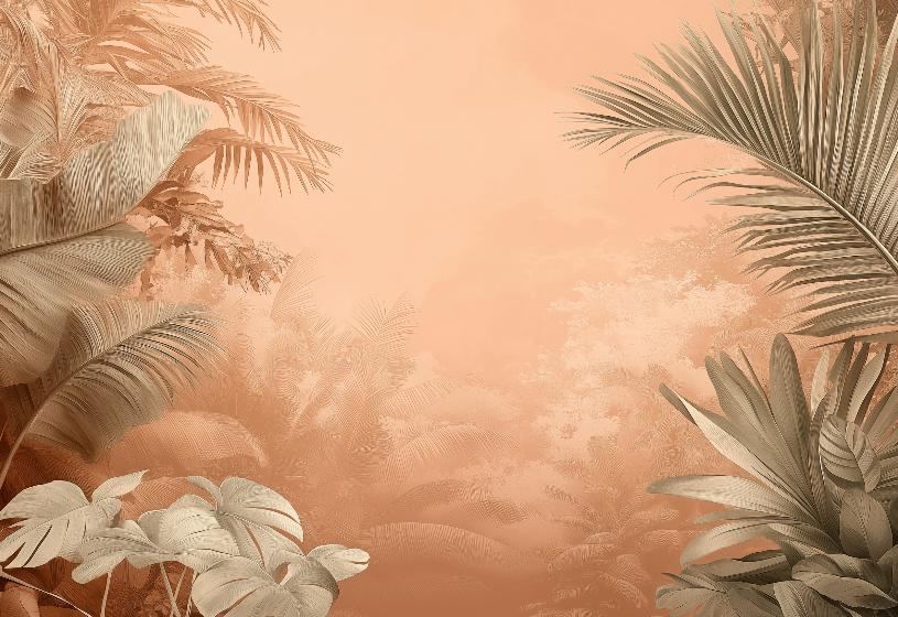 Papier peint terracotta paysage tropical
