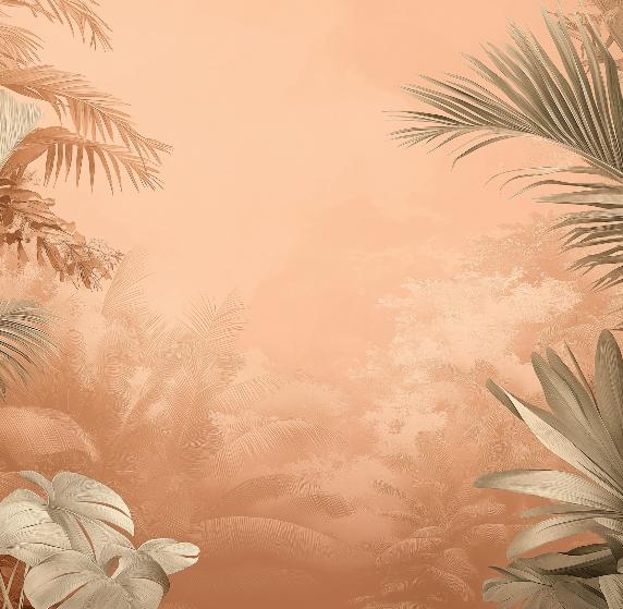Papier peint terracotta paysage tropical