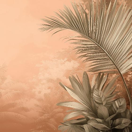 Papier peint terracotta paysage tropical