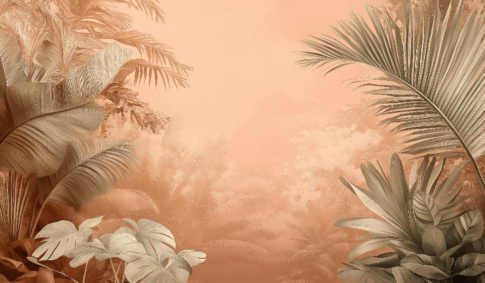 Papier peint terracotta paysage tropical