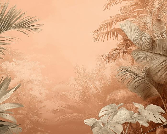Papier peint terracotta paysage tropical