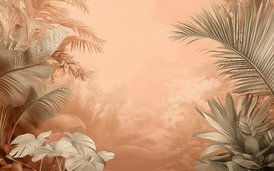 Papier peint terracotta paysage tropical