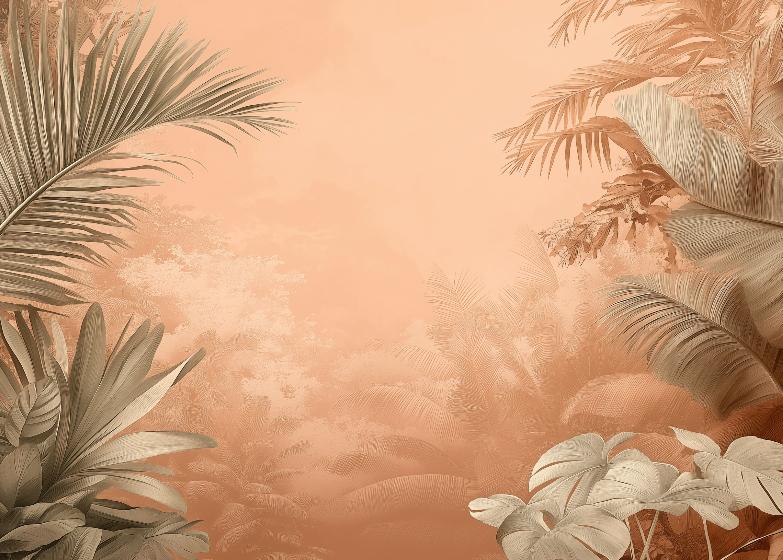 Papier peint terracotta paysage tropical