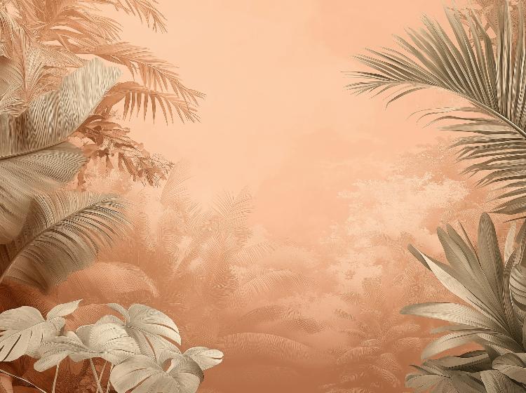Papier peint terracotta paysage tropical