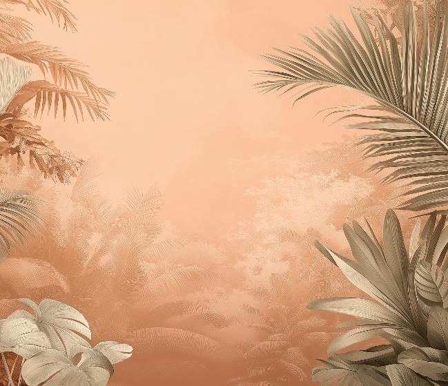 Papier peint terracotta paysage tropical
