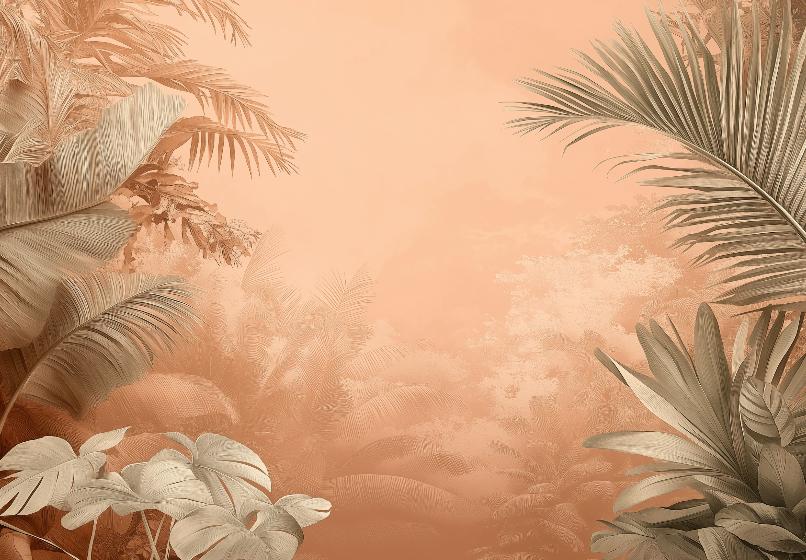 Papier peint terracotta paysage tropical