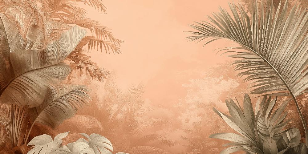 Papier peint terracotta paysage tropical