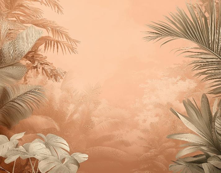Papier peint terracotta paysage tropical