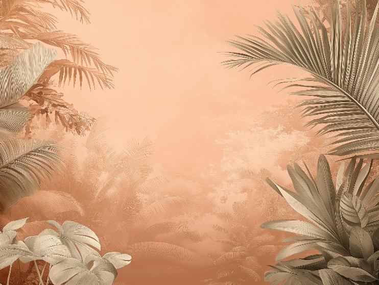Papier peint terracotta paysage tropical