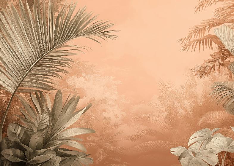 Papier peint terracotta paysage tropical