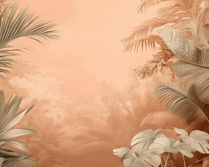 Papier peint terracotta paysage tropical