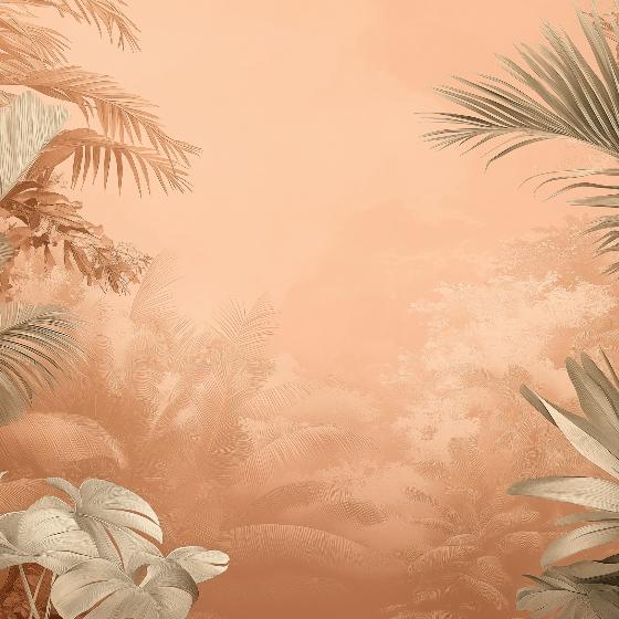 Papier peint terracotta paysage tropical