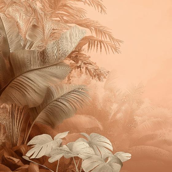 Papier peint terracotta paysage tropical