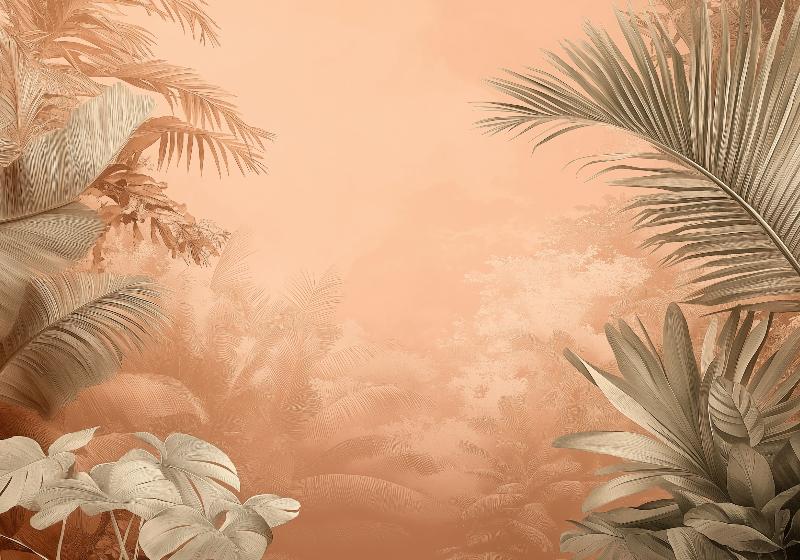 Papier peint terracotta paysage tropical