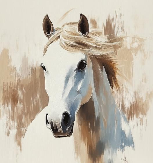 Papier peint cheval aquarelle élégant
