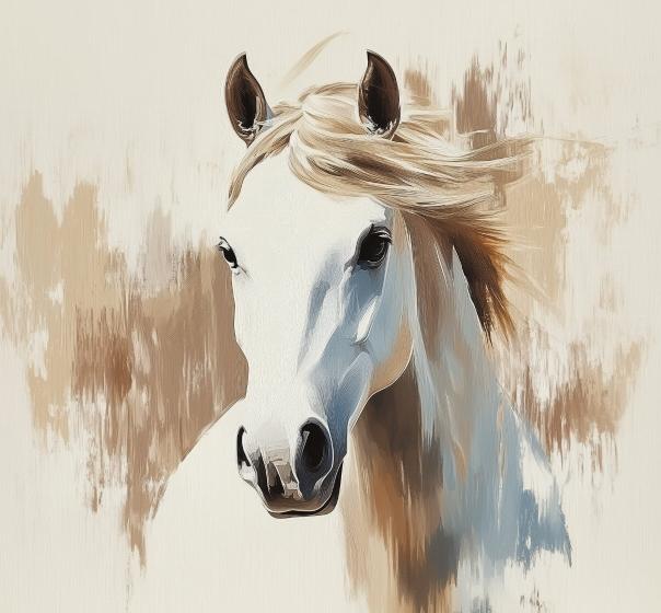 Papier peint cheval aquarelle élégant