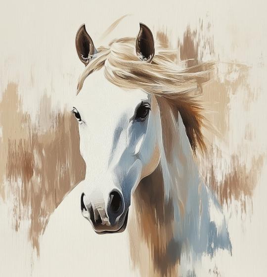 Papier peint cheval aquarelle élégant