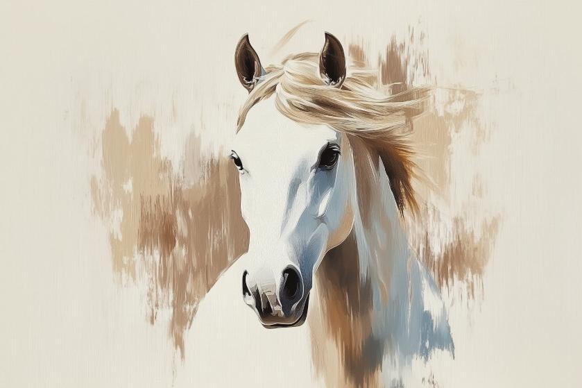 Papier peint cheval aquarelle élégant
