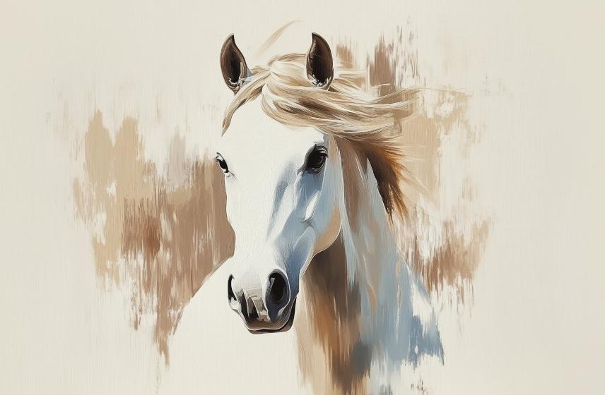 Papier peint cheval aquarelle élégant
