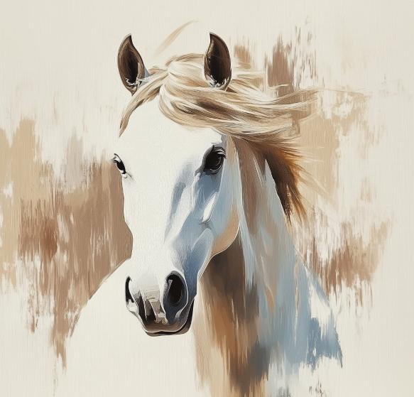 Papier peint cheval aquarelle élégant
