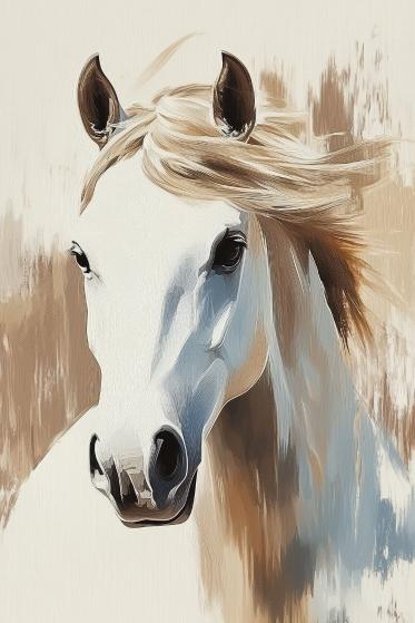 Papier peint cheval aquarelle élégant