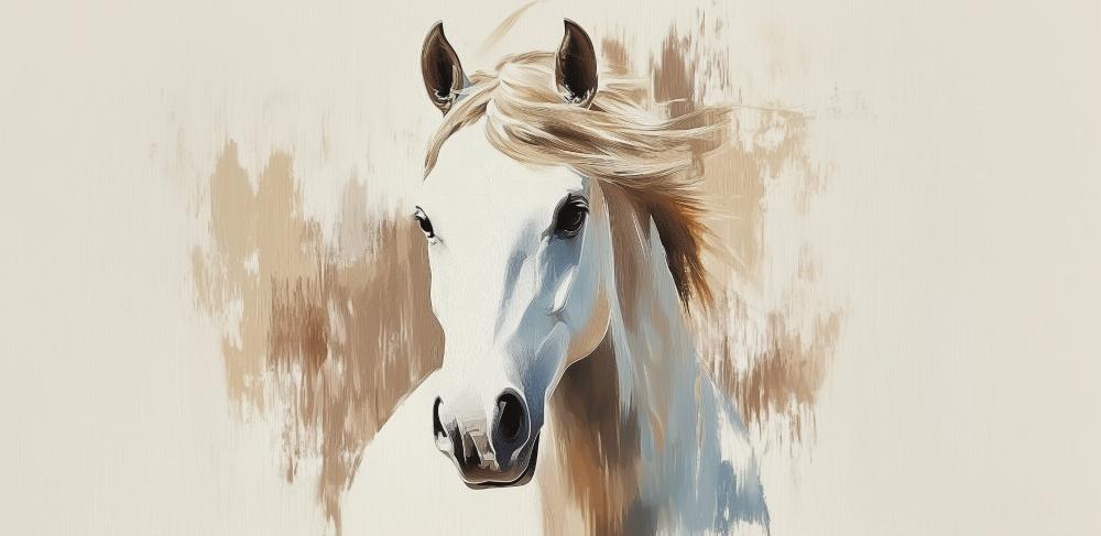 Papier peint cheval aquarelle élégant
