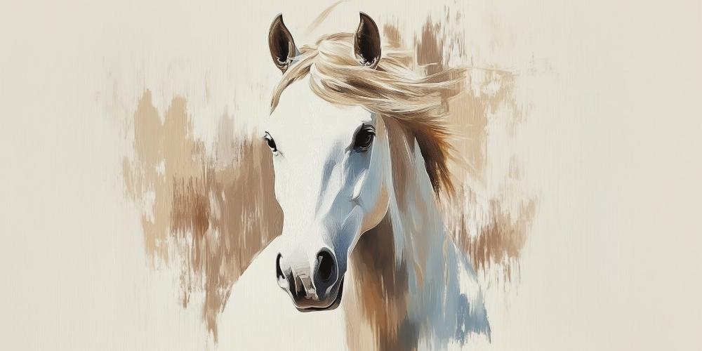 Papier peint cheval aquarelle élégant