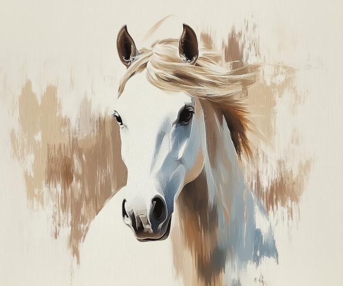 Papier peint cheval aquarelle élégant