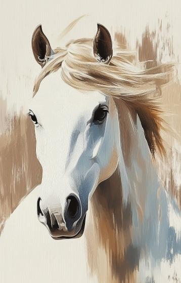 Papier peint cheval aquarelle élégant